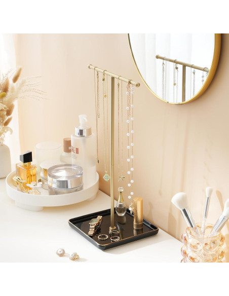 Soporte para Collares Lolalet Negro con Bandeja de Cerámica