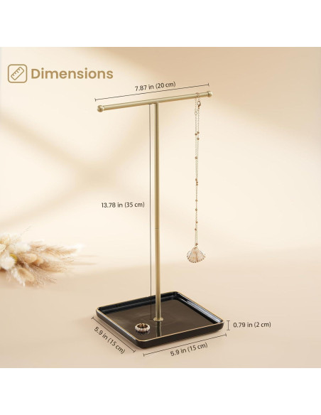 Soporte para Collares Lolalet Negro con Bandeja de Cerámica