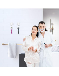 Soporte de Afeitar con Ventosa VIS'V - 2 Pcs, Transparente, Removible 2