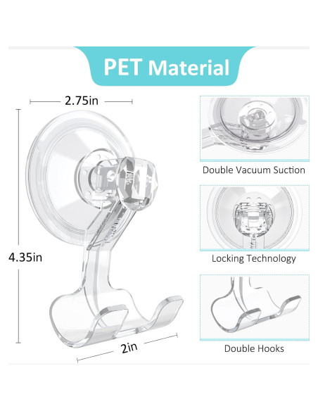 Soporte de Afeitar con Ventosa VIS'V - 2 Pcs, Transparente, Removible