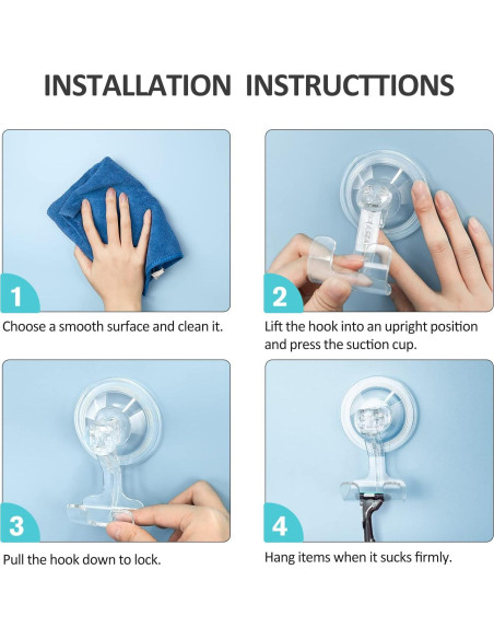 Soporte de Afeitar con Ventosa VIS'V - 2 Pcs, Transparente, Removible