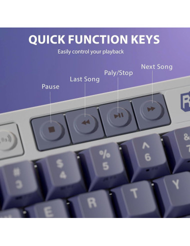 Teclado Mecánico Inalámbrico RK Royal Kludge M65 Azul 60%