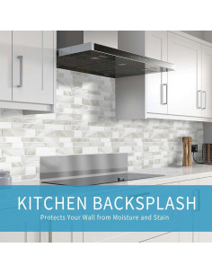 Azulejos Autoadhesivos Vamos Tile 10 Hojas 30.48x30.48cm Beige/Blanco 2