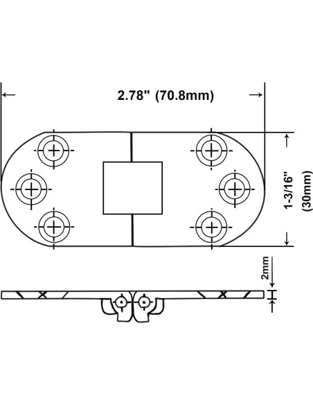 Hinge de Mesa Plegable QCAA, Latón Antiguo, 2 Paquete