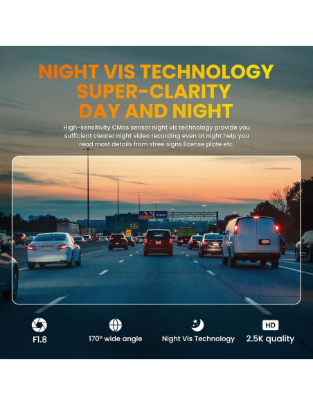 Cámara de tablero TVFEA C1S 2.5K Wi-Fi visión nocturna Cámara de tablero TVFEA C1S 2.5K Wi-Fi visión nocturna
