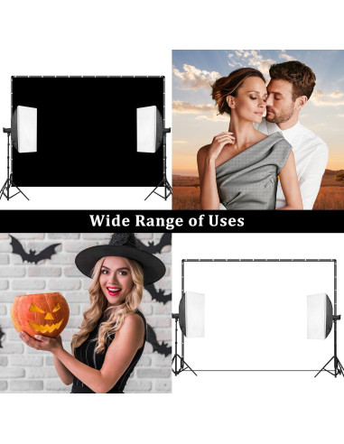 Soporte de fondo móvil 10x2.13m con ruedas Benoison negro y blanco