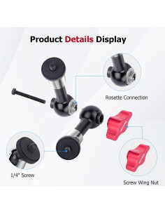 Brazo Mágico Ajustable Mechrig 7" con Zapata Fría y 1/4" 2