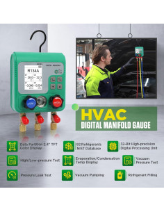 Juego de Manómetros Digitales HVAC KAISAL con Pantalla TFT 2