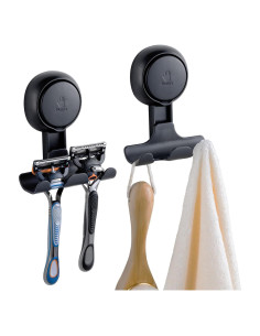 Soporte de Ventosa TAILI para Afeitadora y Toallas, Negro