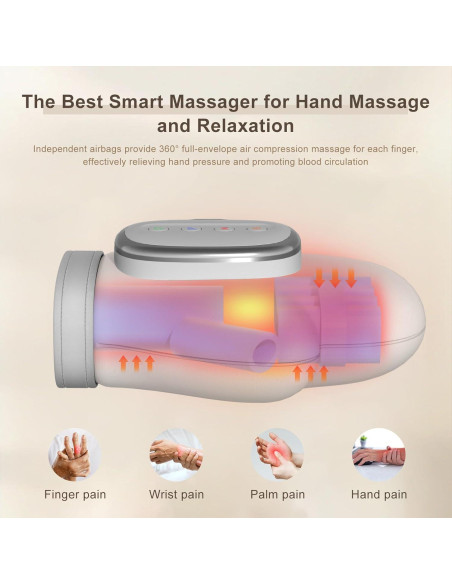 Masajeador de Manos Eléctrico Voluart HM-001 con Calor y Compresión Masajeador de Manos Eléctrico Voluart HM-001 con Calor y Compresión