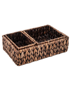 Juego de 3 Cestas de Almacenamiento MIZHICRAFT de Mimbre