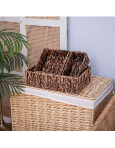 Juego de 3 Cestas de Almacenamiento MIZHICRAFT de Mimbre 2