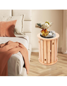 Juego de Taburetes Apilables GIBEIBEI de Madera 4 en 1 2