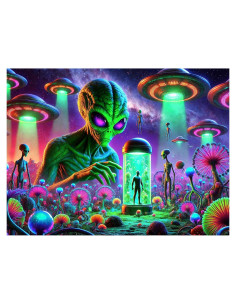 Tapiz Alienígena Blacklight BlissYard 198x130 cm Reactivo UV