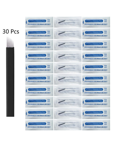Agujas de Microblading WOLAYI 0.18mm 30 Piezas Desechables
