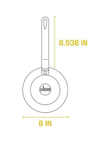 Sartén de Acero al Carbono Lodge 20.32 cm Pre-Sazonada