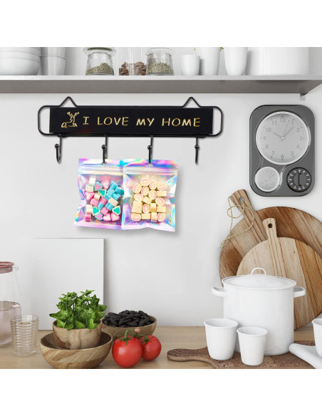 150 Bolsas Holográficas Resellables ANZNKU 7.6x10.2 cm Multicolor