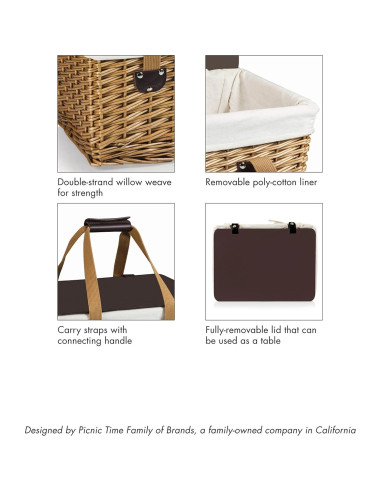 Canasta de Picnic Wicker para 2 PICNIC TIME 42x28.7x24.9 cm