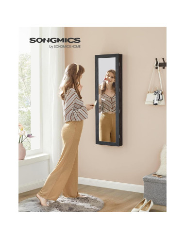 Armario de Joyería SONGMICS con Espejo y 6 LEDs, 120 cm