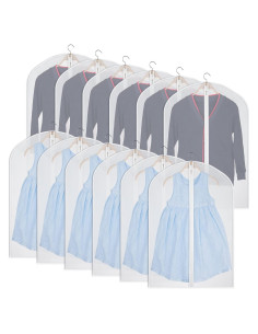 Juego de 12 Bolsas de Ropa Transparentes Kntiwiwo 61x81 cm