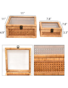 Cajas Apilables de Ratán y Mimbre DECOR4SEASON - Set de 2 2