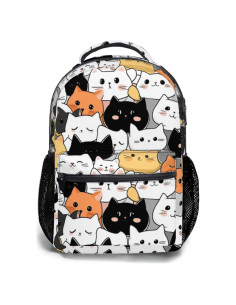 Mochila Escolar Gato Lindo para Niños 44cm Oxford Resistente