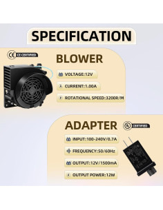 Soplador de Aire Inflable 12V 1.5A DRHLWZN con Luces LED 2