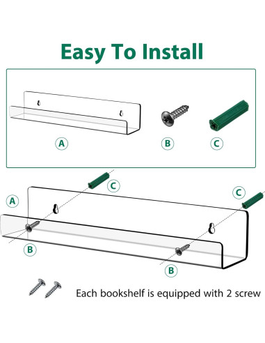 Estante Flotante de Acrílico Blulu 14" - 16 Paquetes