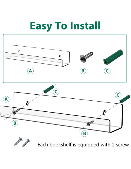 Estante Flotante de Acrílico Blulu 14" - 16 Paquetes