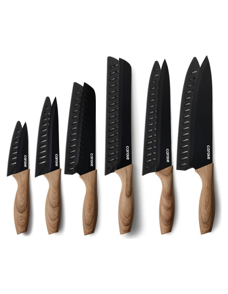 Juego de Cuchillos de Cocina CAROTE 12 Piezas Acero Inoxidable