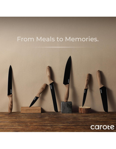 Juego de Cuchillos de Cocina CAROTE 12 Piezas Acero Inoxidable