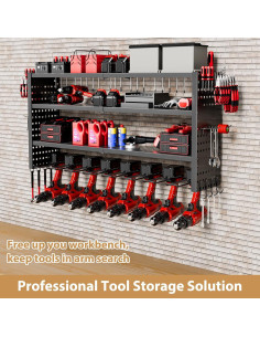 Organizador de Herramientas de Pared 1R2P3I con 4 Estantes 2