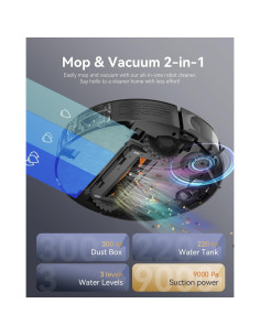 Aspiradora Robot Kewbily DL30 Pro con Mopa 2 en 1, 9000Pa 2