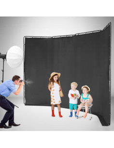 Soporte de Fondo Portátil WUPYI 2.4x4m Negro para Fotografía 2