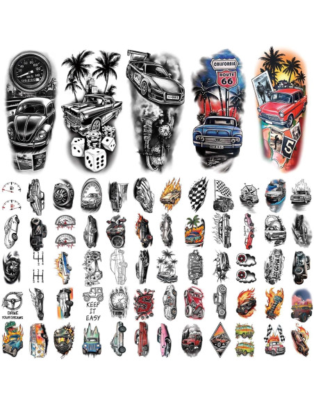 77 Hojas Tatuajes Temporales Realistas Gabizafia Coche 77 Hojas Tatuajes Temporales Realistas Gabizafia Coche