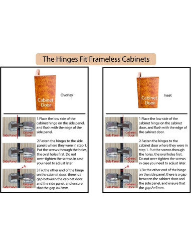 Paquete de 8 bisagras ocultas REDYA 10.16 cm cierre suave