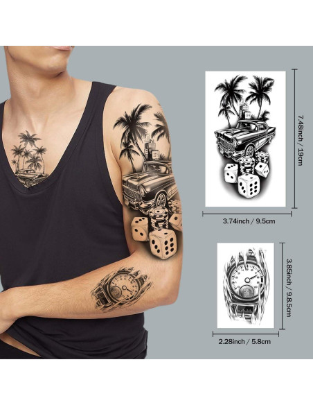 77 Hojas Tatuajes Temporales Realistas Gabizafia Coche 77 Hojas Tatuajes Temporales Realistas Gabizafia Coche