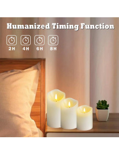 Juego de Velas LED Recargables Sin Llama LEDHOLYT 3 Piezas 2