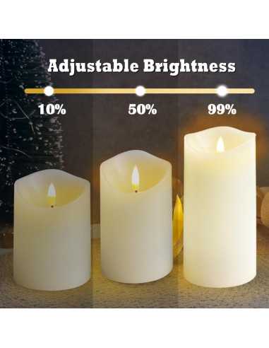 Juego de Velas LED Recargables Sin Llama LEDHOLYT 3 Piezas