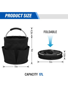Cesta Plegable Multifuncional DOVORSY 17L Negra para Picnic 2