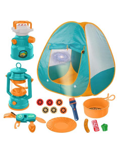 Juego de Camping para Niños Qtioucp con Tienda y Linterna