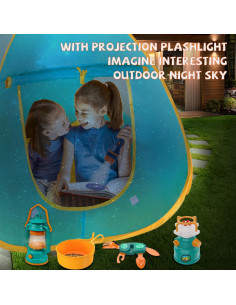 Juego de Camping para Niños Qtioucp con Tienda y Linterna 2