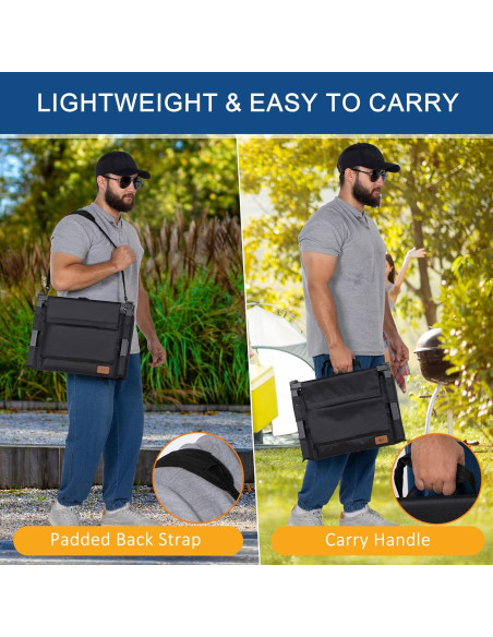 Asiento Plegable de Estadio LOENIY con Respaldo Acolchado Negro