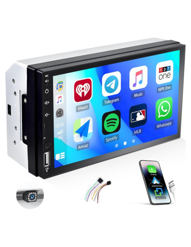 Estéreo de coche CAMECHO Q3161A3-39-C06 Doble Din 7" CarPlay