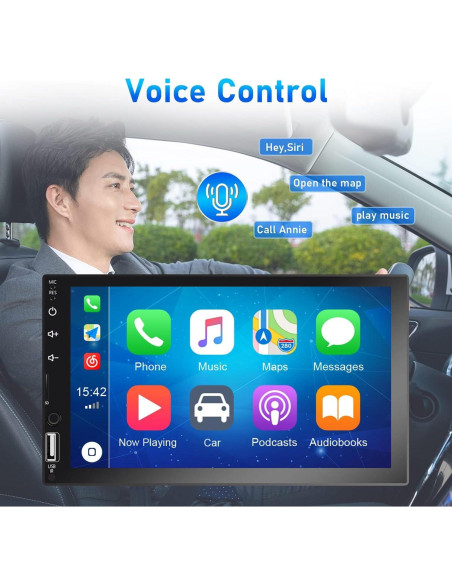 Estéreo de coche CAMECHO Q3161A3-39-C06 Doble Din 7" CarPlay