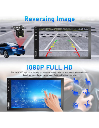 Estéreo de coche CAMECHO Q3161A3-39-C06 Doble Din 7" CarPlay