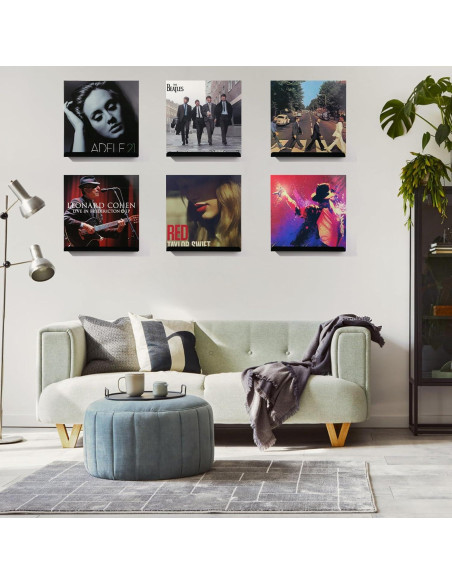 Estante Flotante para Discos de Vinilo Meaocer 6 Piezas 30.48 cm