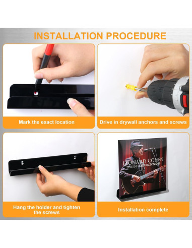 Estante Flotante para Discos de Vinilo Meaocer 6 Piezas 30.48 cm