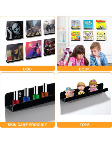 Estante Flotante para Discos de Vinilo Meaocer 6 Piezas 30.48 cm