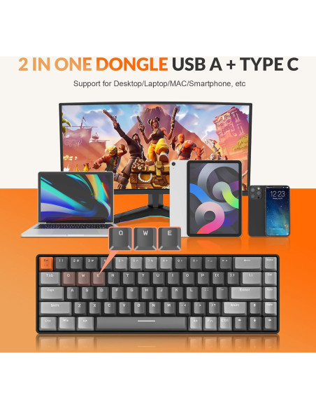 Teclado Mecánico Inalámbrico MAGIC-REFINER K68 68 Teclas